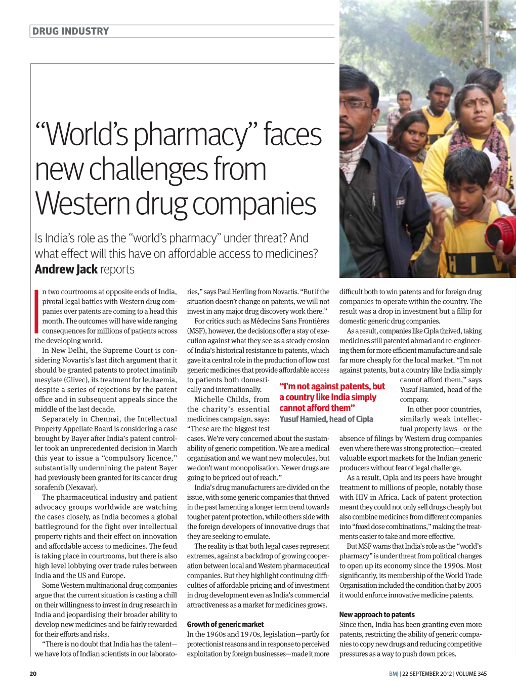 “World's Pharmacy” Faces New Challenges from Western Drug