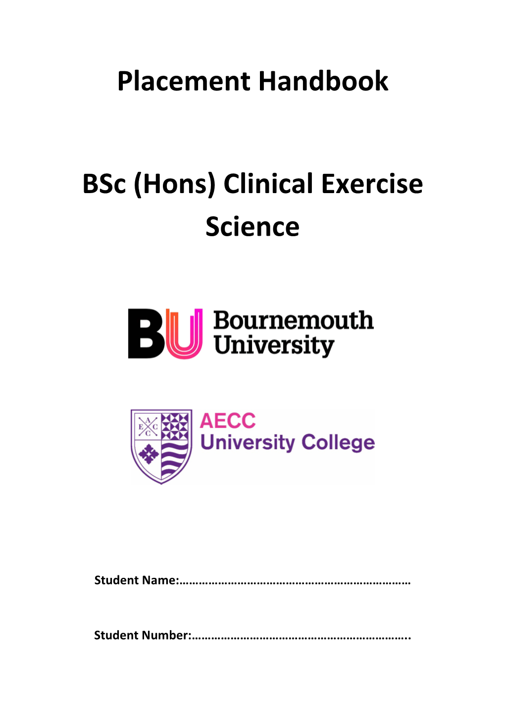 Clinical Exercise Science Placement Handbook