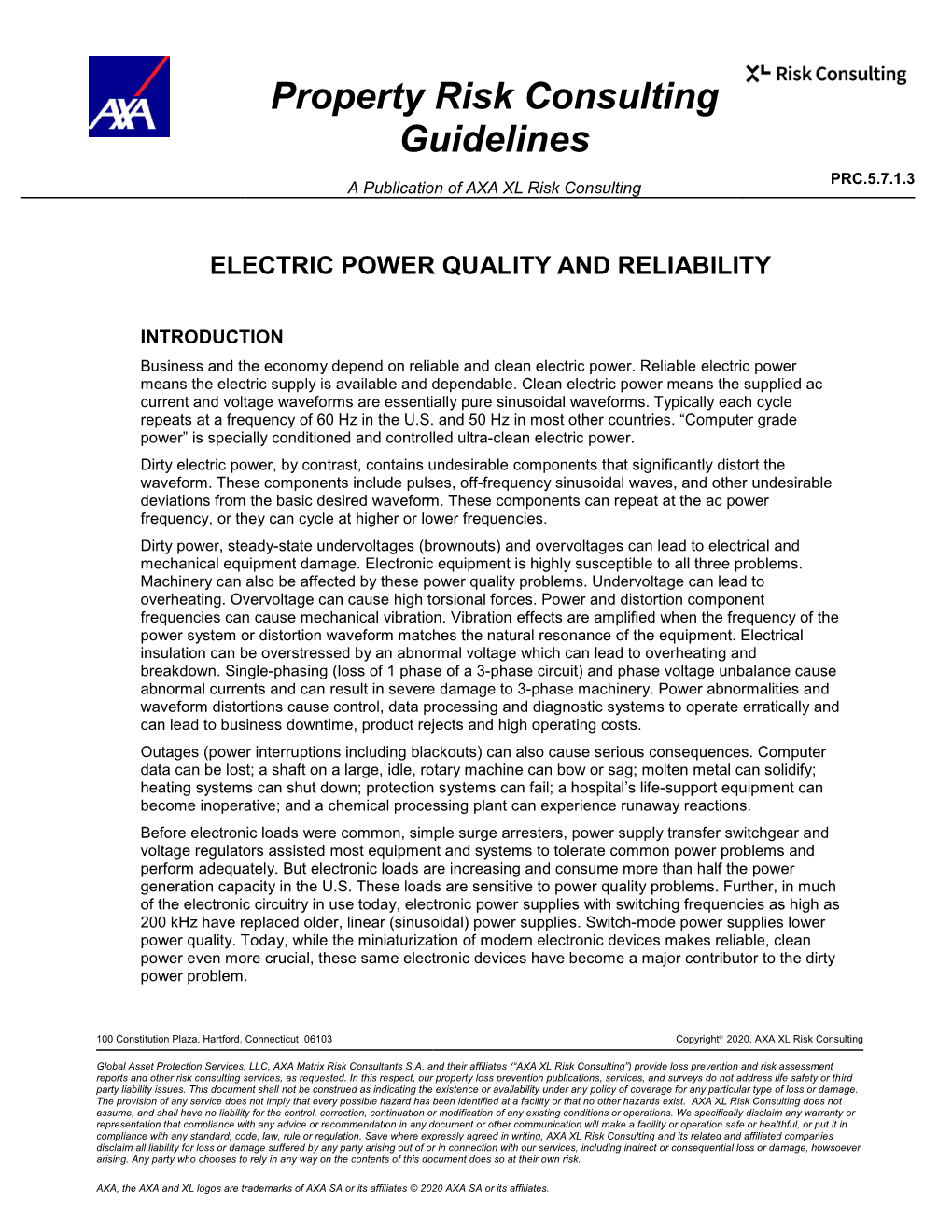 Electric Power Quality and Reliability