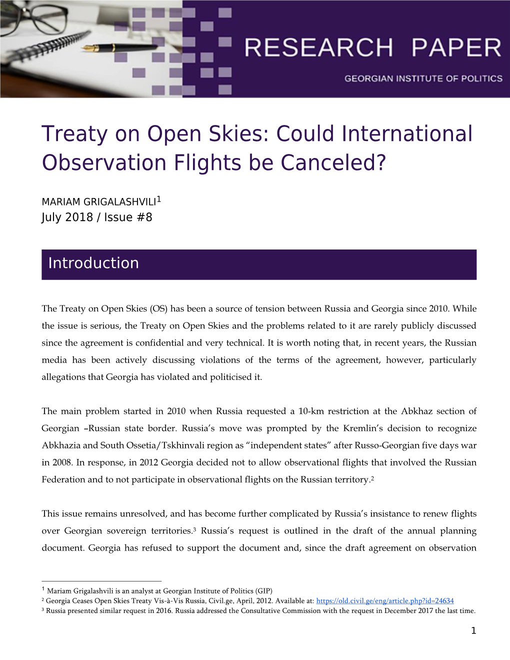 Treaty on Open Skies: Could International Observation Flights Be Canceled?