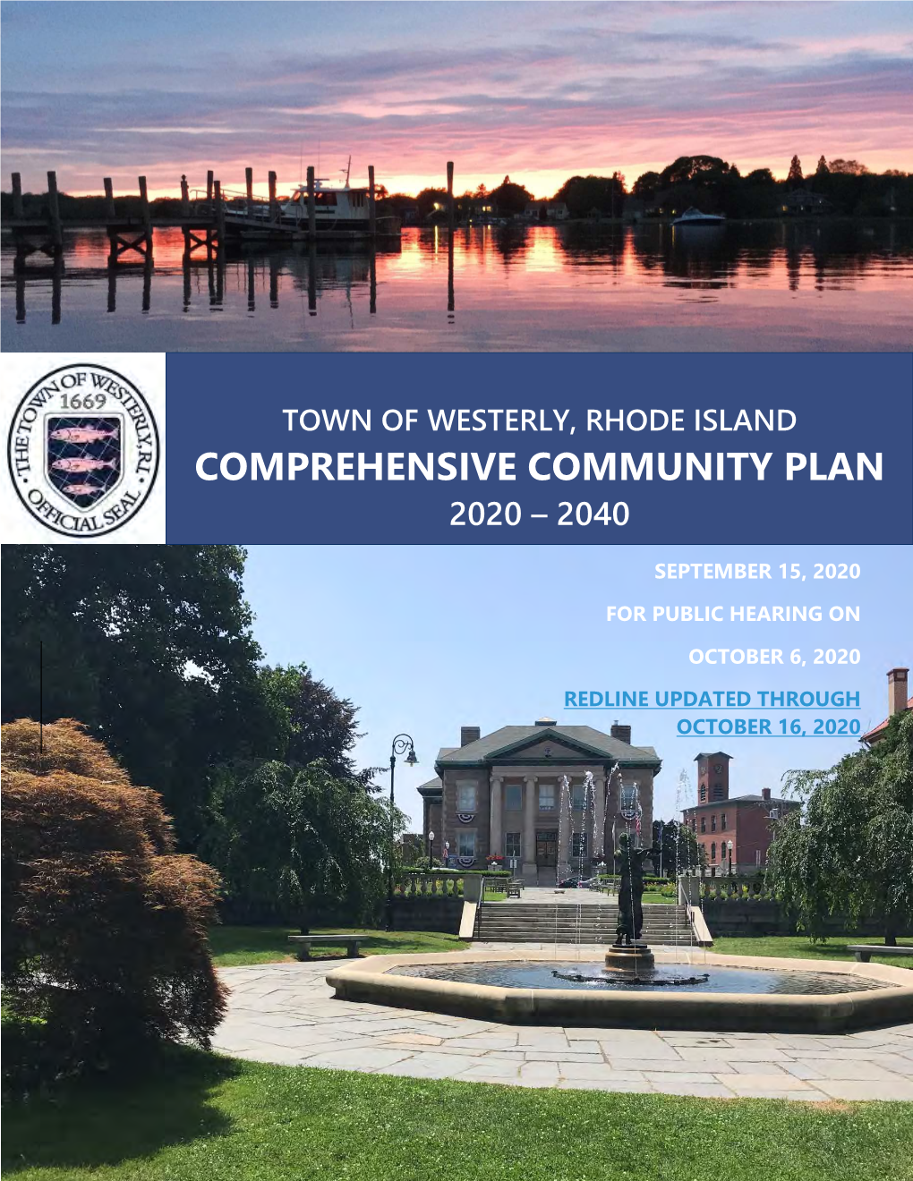 10.16.2020 DRAFT Comprehensive Community Plan with Town Council Redlines for Planning Board Public Hearing