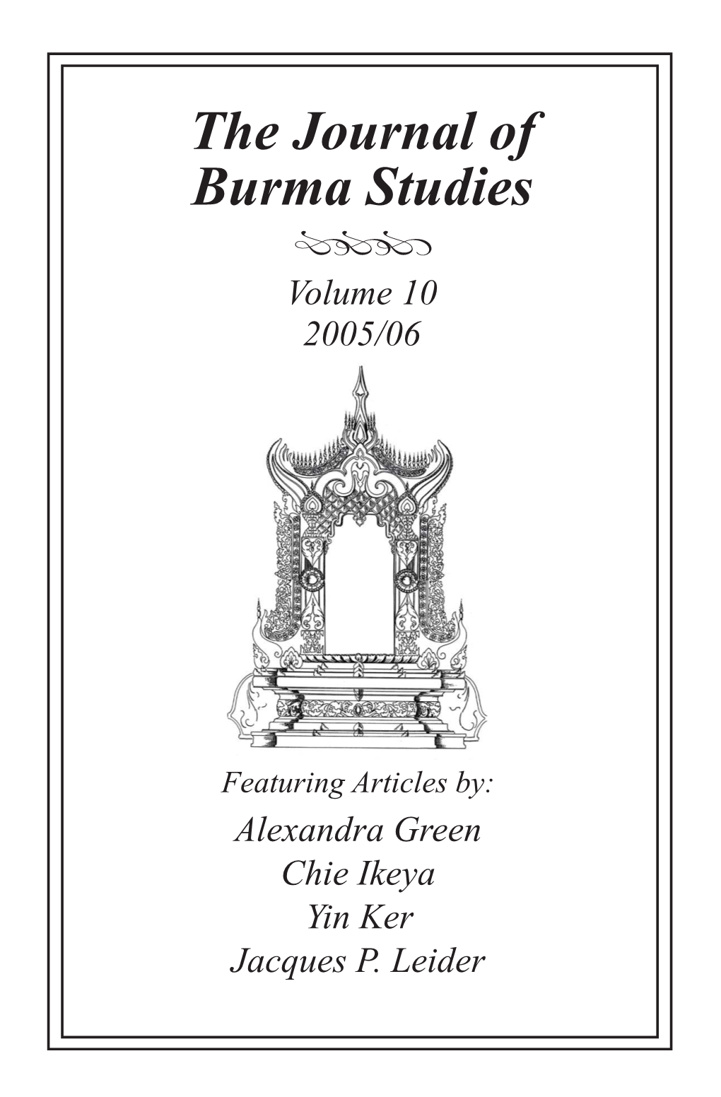 The Journal of Burma Studies