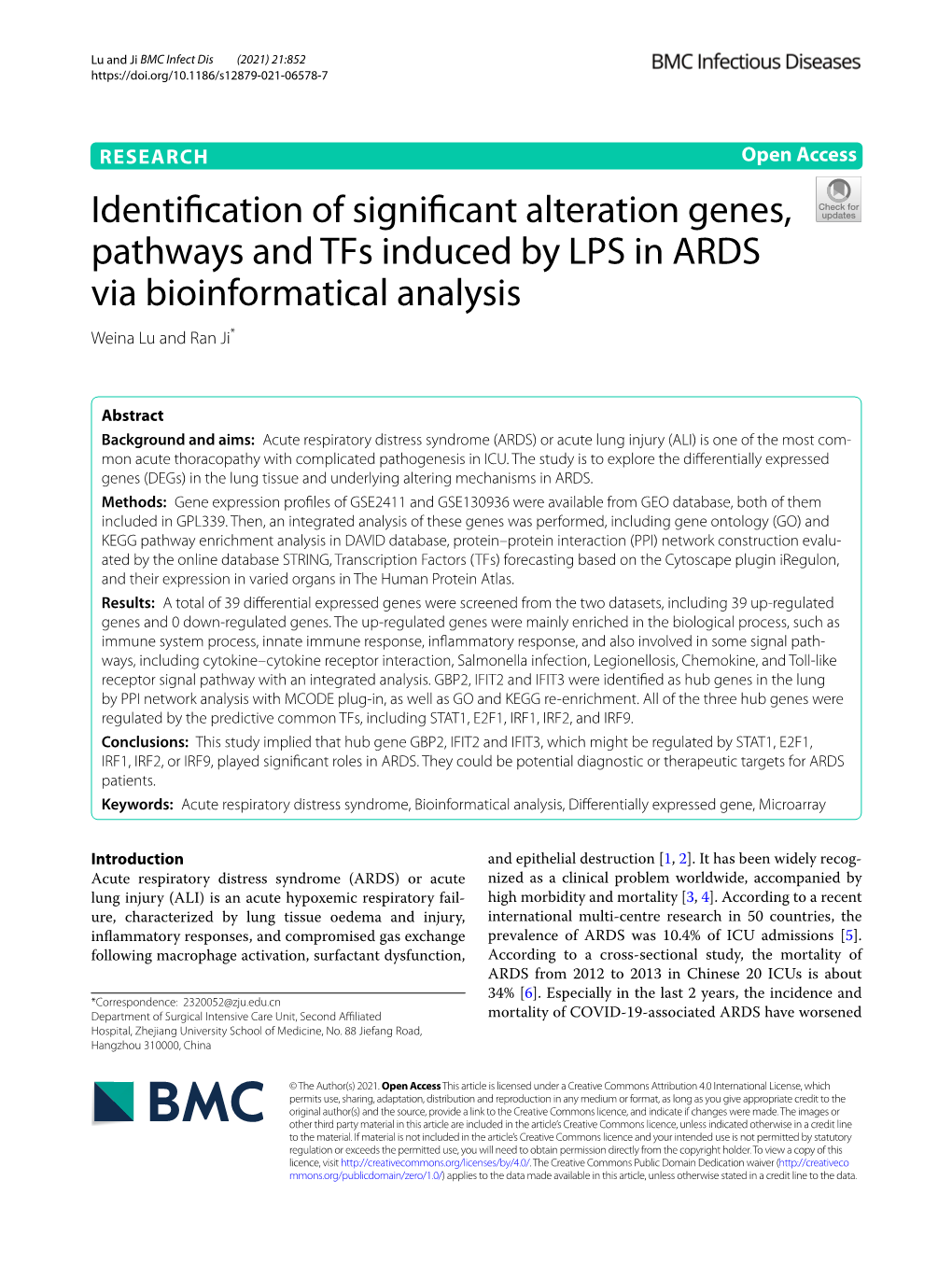 Identification of Significant Alteration Genes, Pathways and Tfs Induced