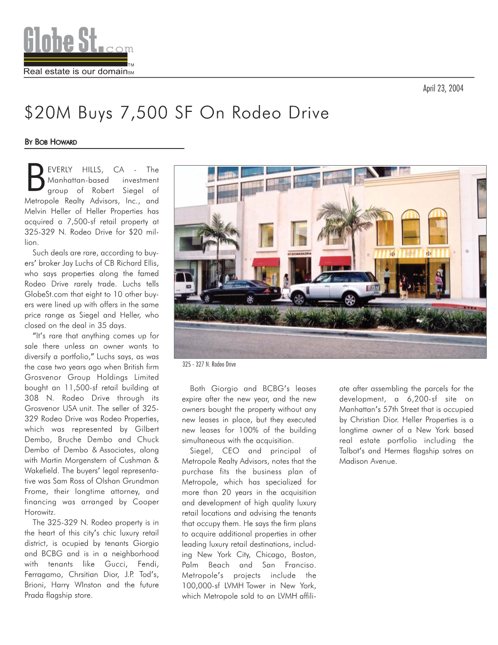 20M Buys 7500 SF on Rodeo Drive