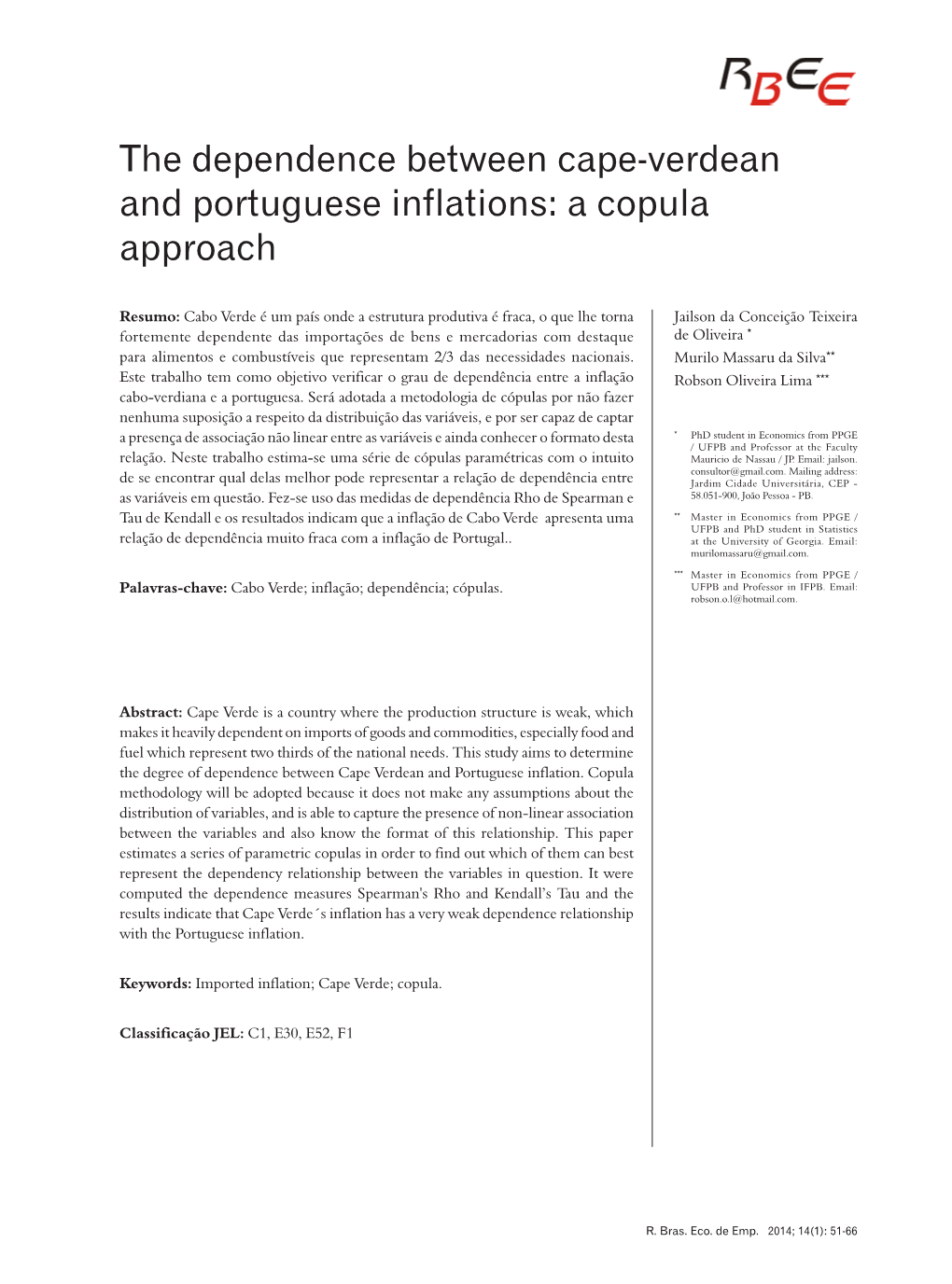 The Dependence Between Cape-Verdean and Portuguese Inflations: a Copula Approach
