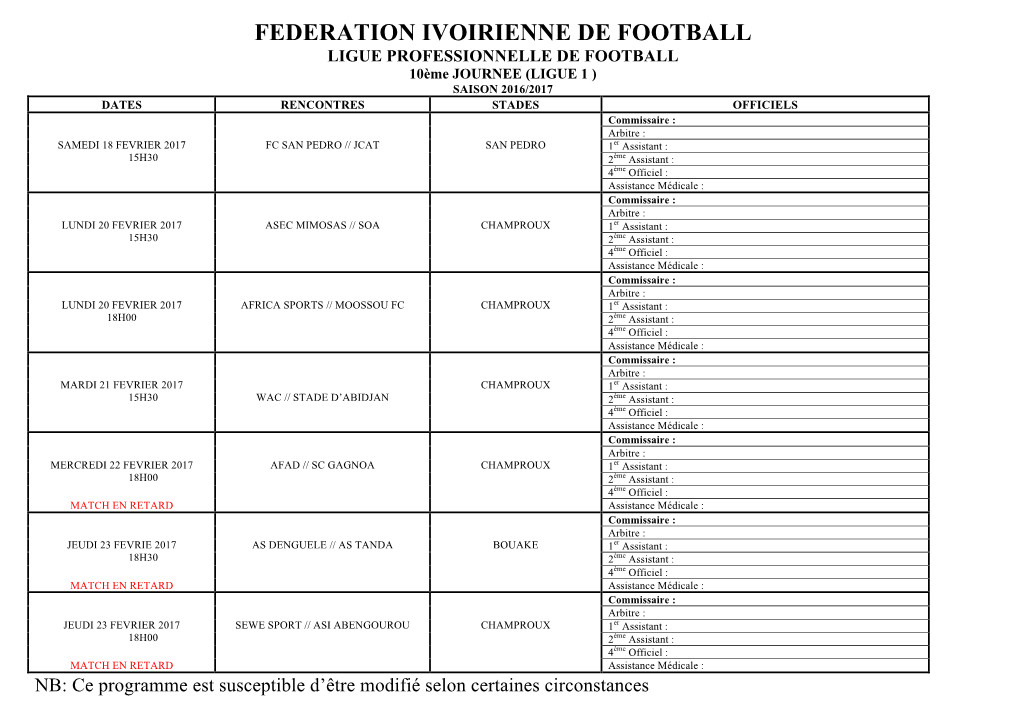 Federation Ivoirienne De Football