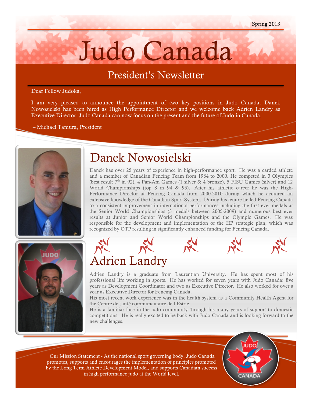 Judo Canada President’S Newsletter