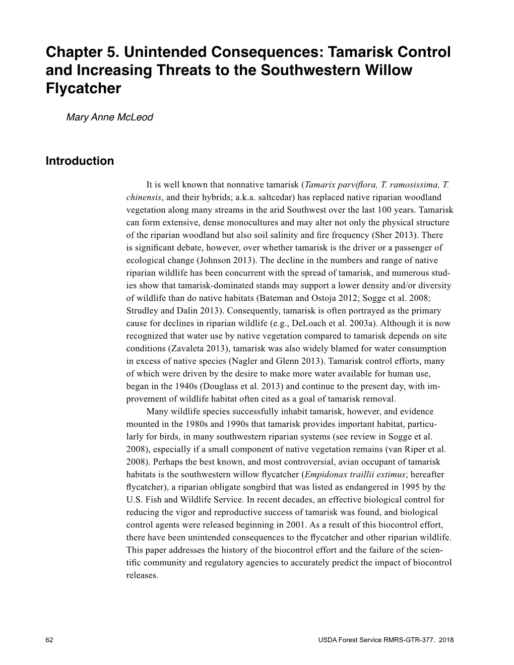 Riparian Research and Management: Past, Present, Future