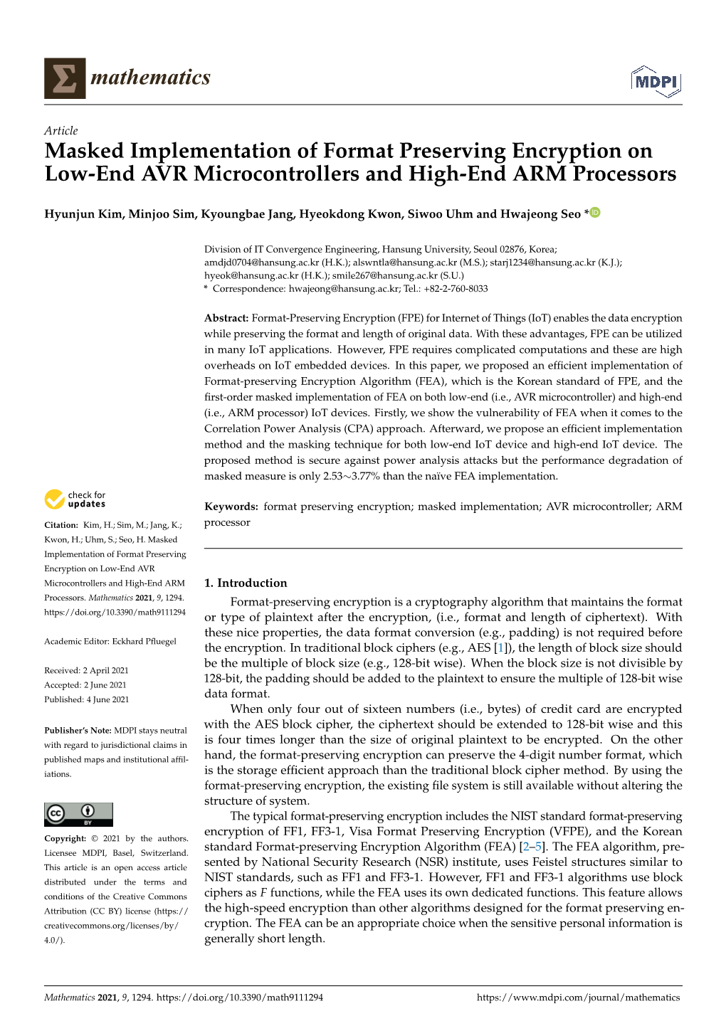 Masked Implementation of Format Preserving Encryption on Low-End AVR Microcontrollers and High-End ARM Processors