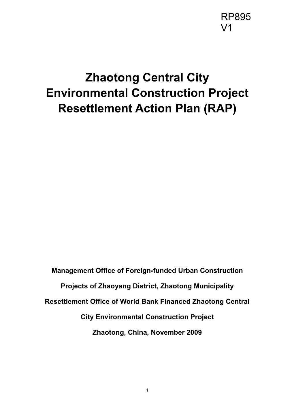 Zhaotong Central City Environmental Construction Project