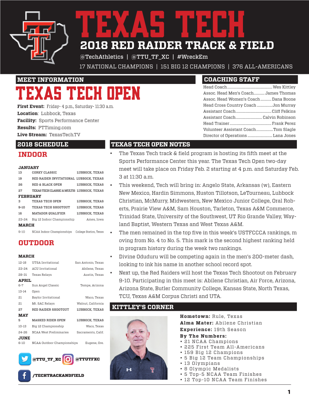 TEXAS TECH 2018 RED RAIDER TRACK & FIELD @Techathletics | @TTU TF XC | #Wreckem 17 NATIONAL CHAMPIONS | 151 BIG 12 CHAMPIONS | 376 ALL-AMERICANS