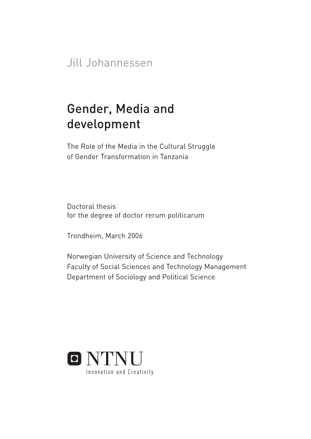 Gender, Media and Development