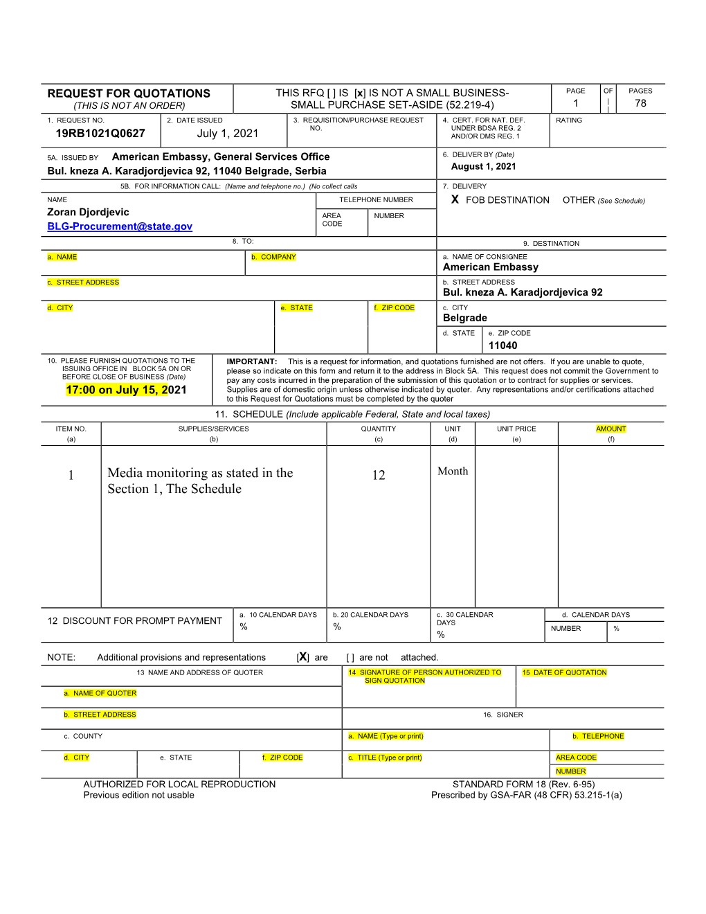 1 Media Monitoring As Stated in the Section 1, the Schedule 12