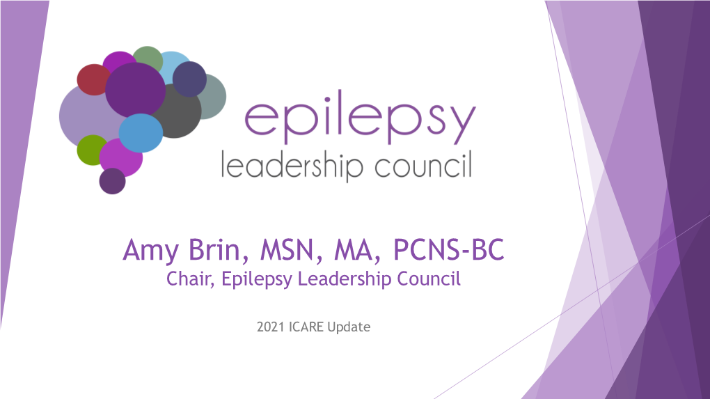 Epilepsy Leadership Council ICARE Update