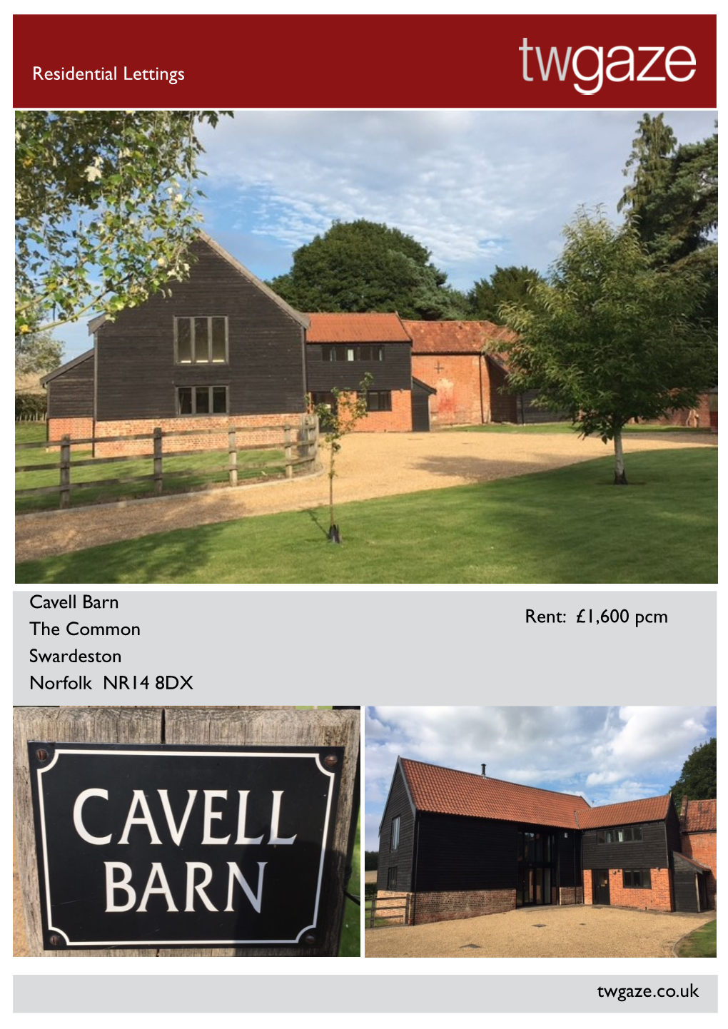 Residential Lettings Cavell Barn the Common Swardeston