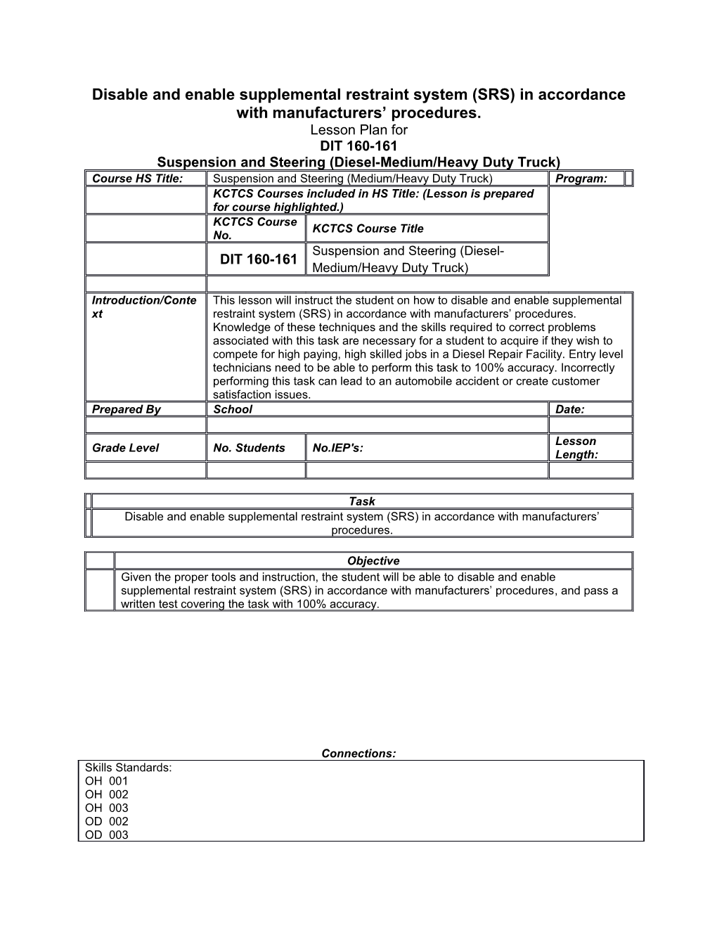 Disable and Enable Supplemental Restraint System (SRS) in Accordance with Manufacturers