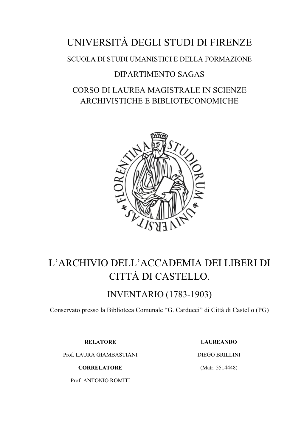 Università Degli Studi Di Firenze