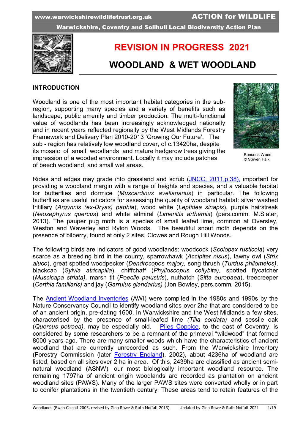 Woodland Update in Progress 2021