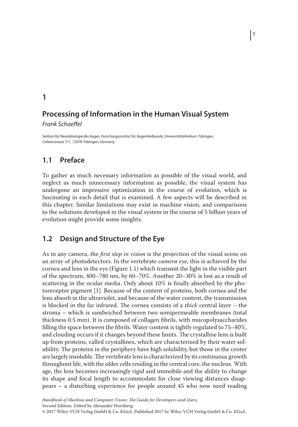 1 Processing of Information in the Human Visual System