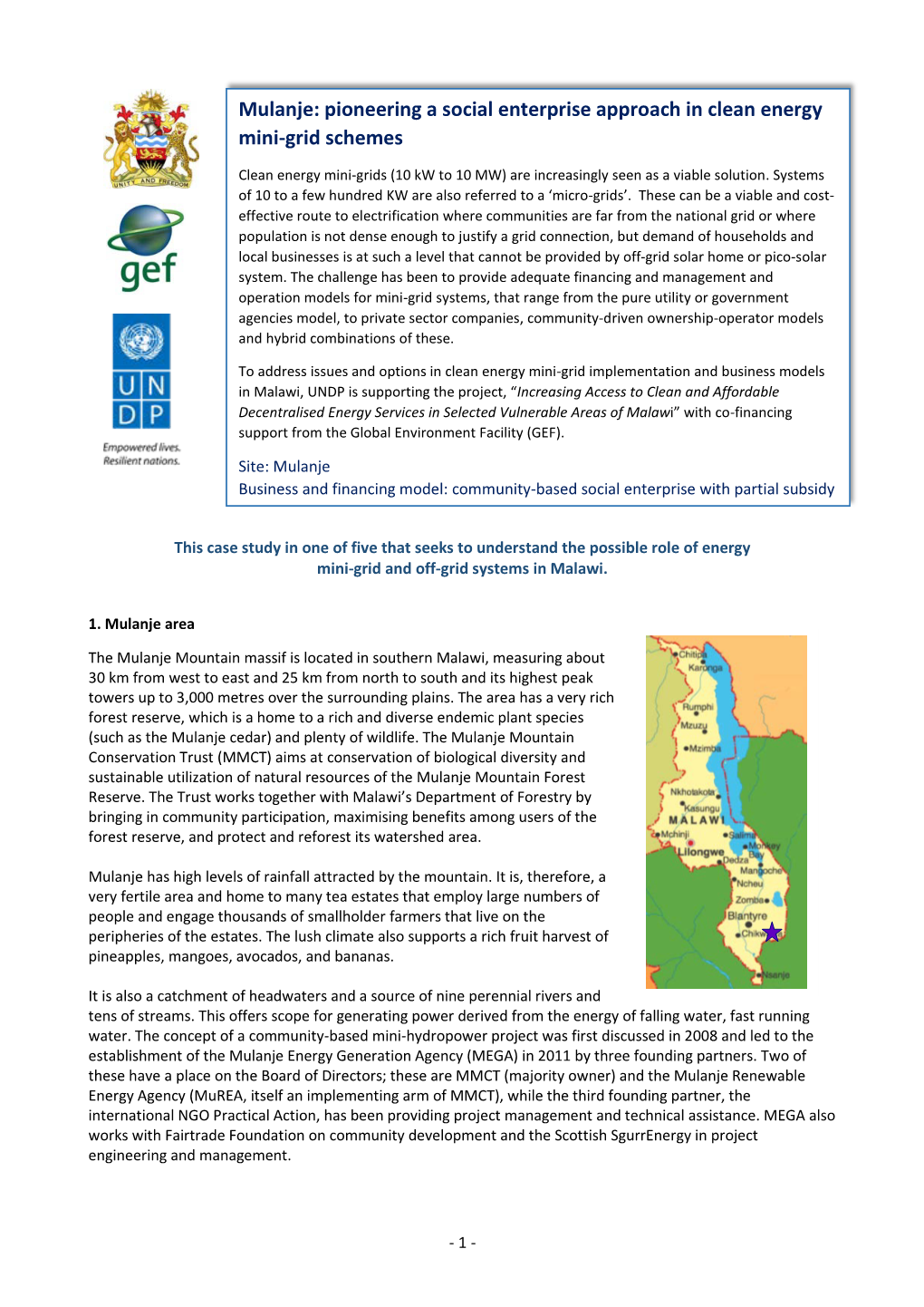 Pioneering a Social Enterprise Approach in Clean Energy Mini-Grid Schemes