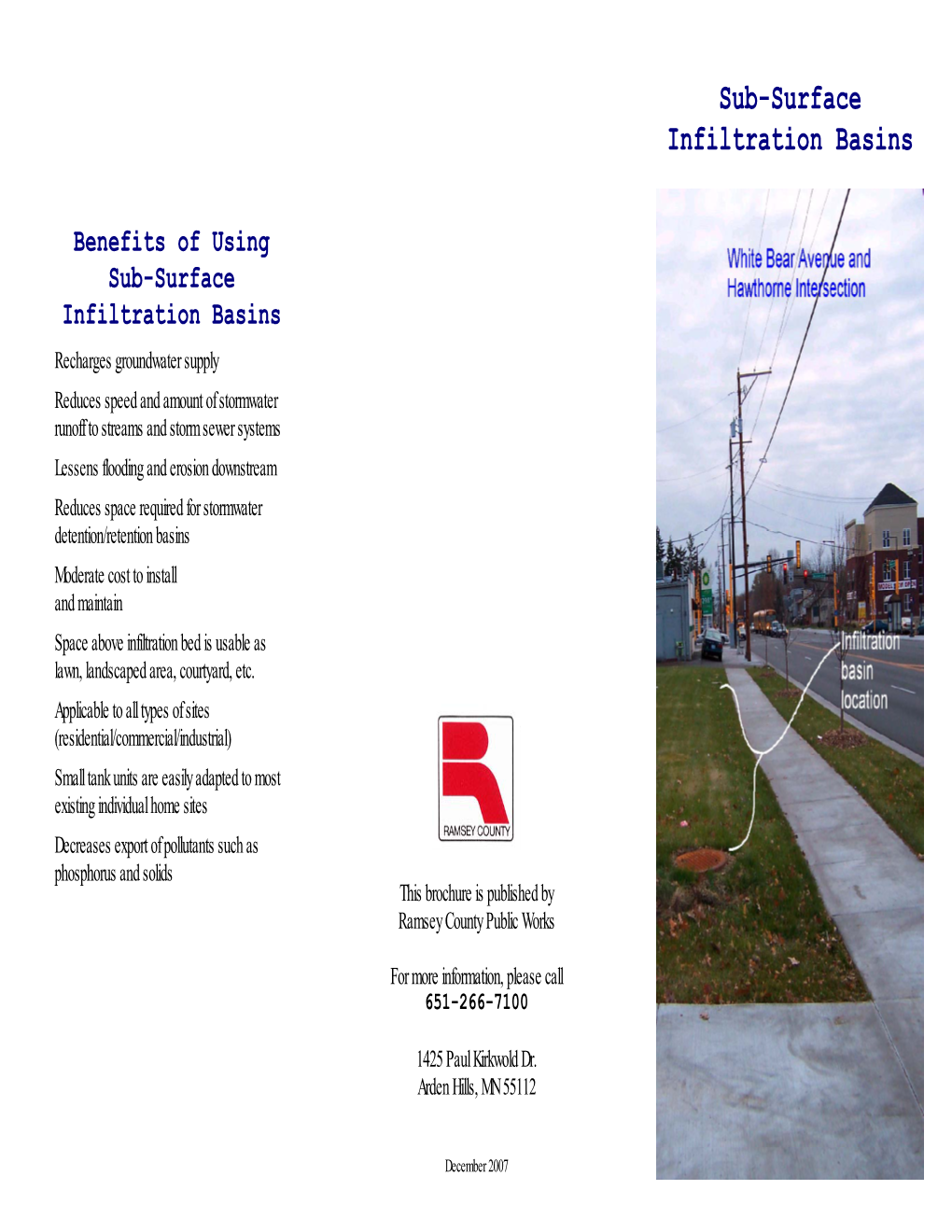 White Bear and Hawthorne Avenues Infiltration Basin Brochure