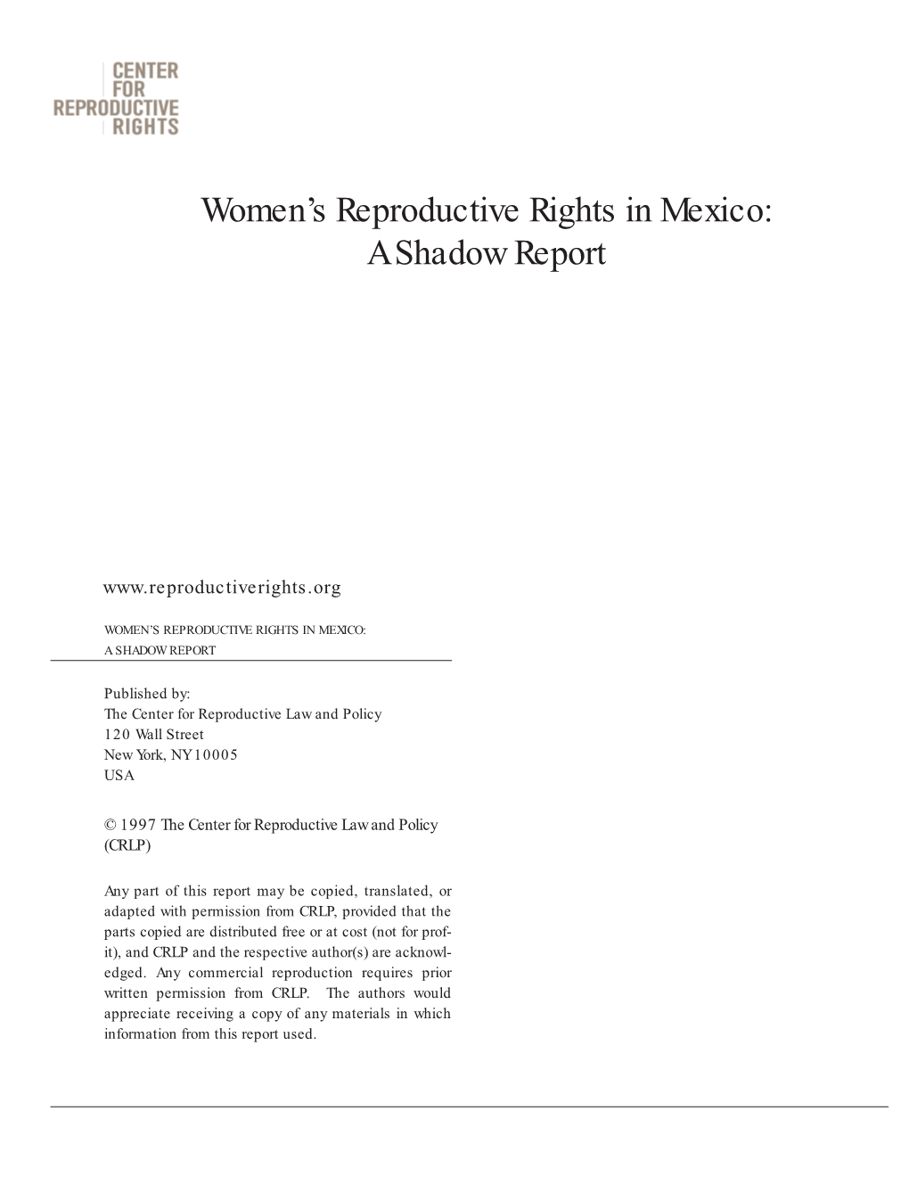 Women's Reproductive Rights in Mexico