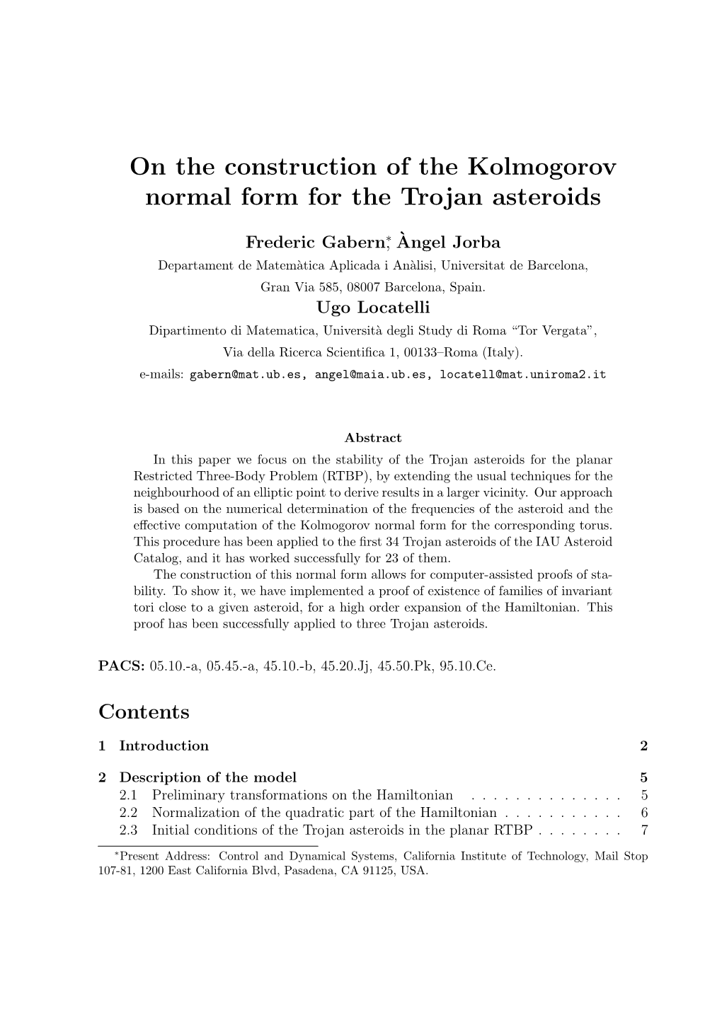 On the Construction of the Kolmogorov Normal Form for the Trojan Asteroids