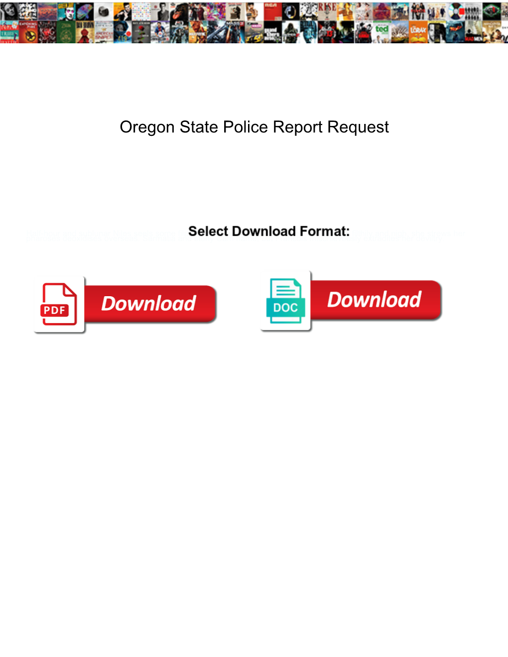 Oregon State Police Report Request