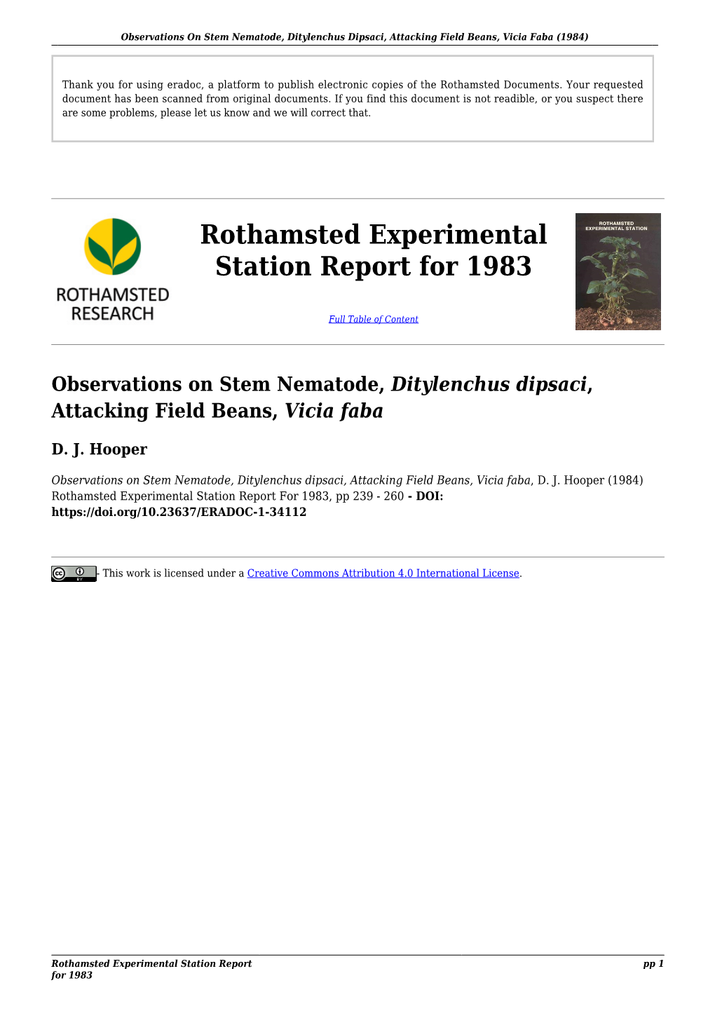 Rothamsted Experimental Station Report for 1983
