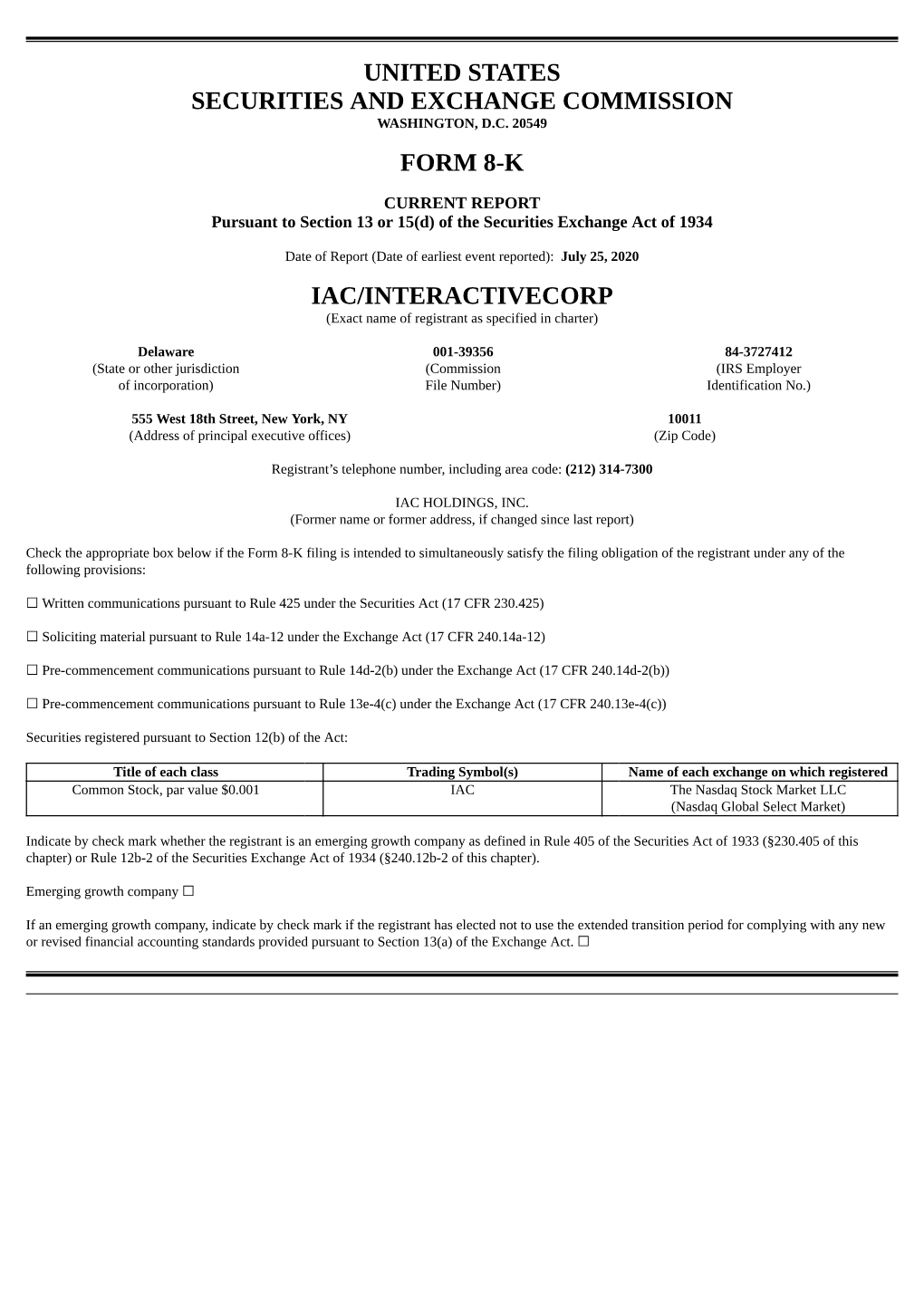 United States Securities and Exchange Commission Form