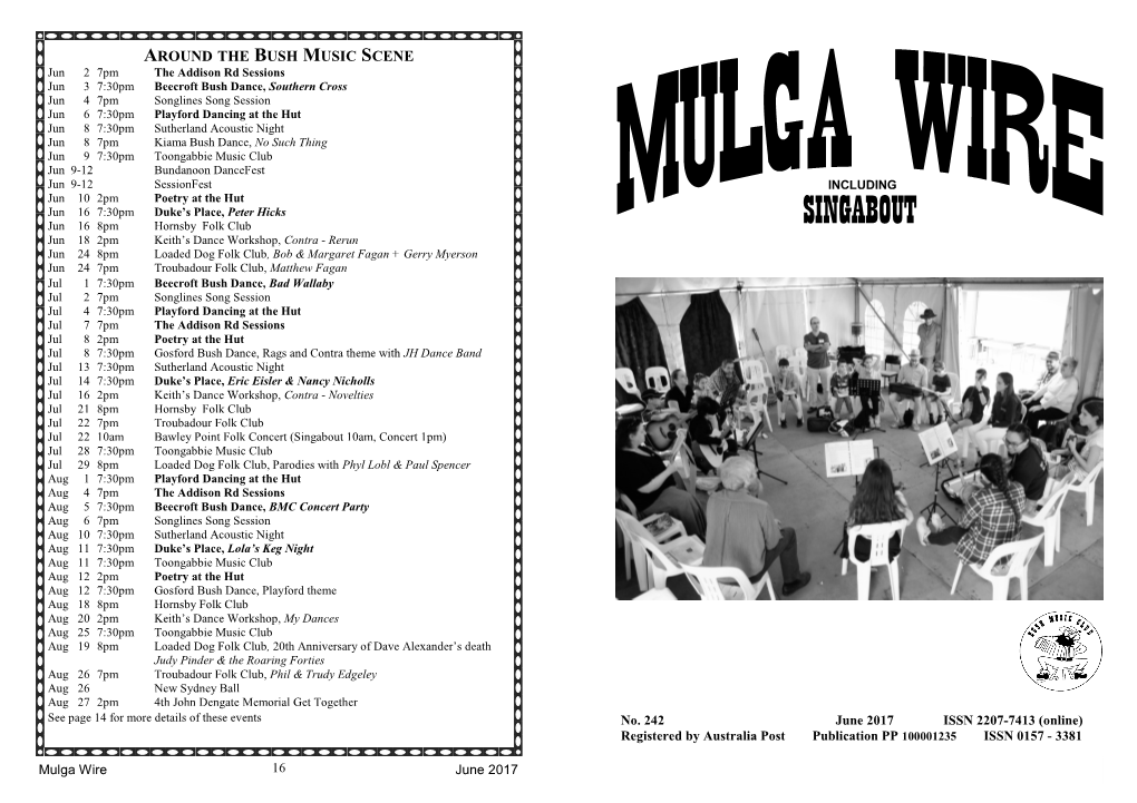 Mulga Wire 16 June 2017 June 2017 1 Mulga Wire