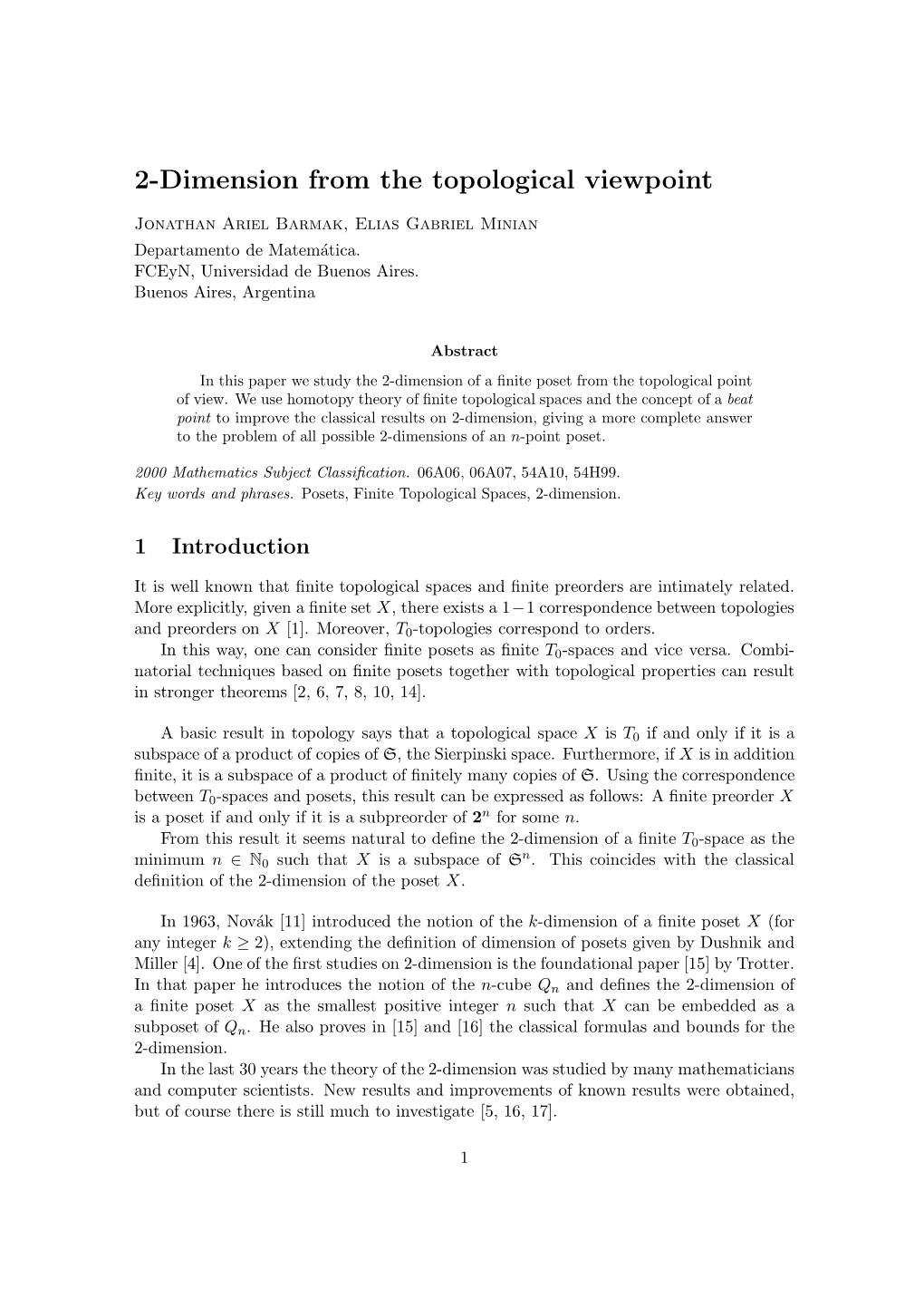 2-Dimension from the Topological Viewpoint