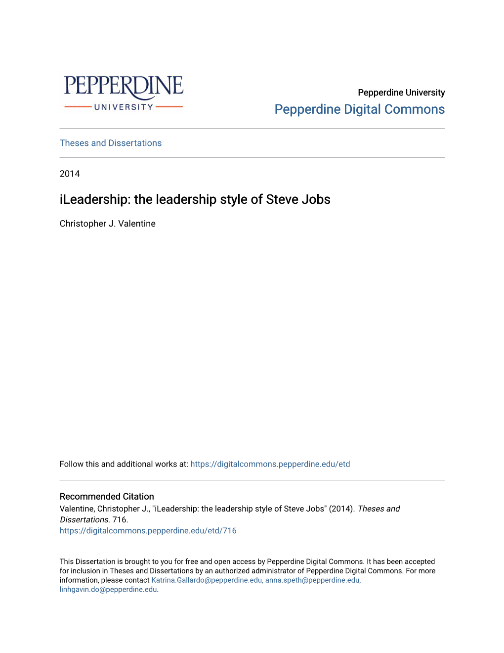 Ileadership: the Leadership Style of Steve Jobs