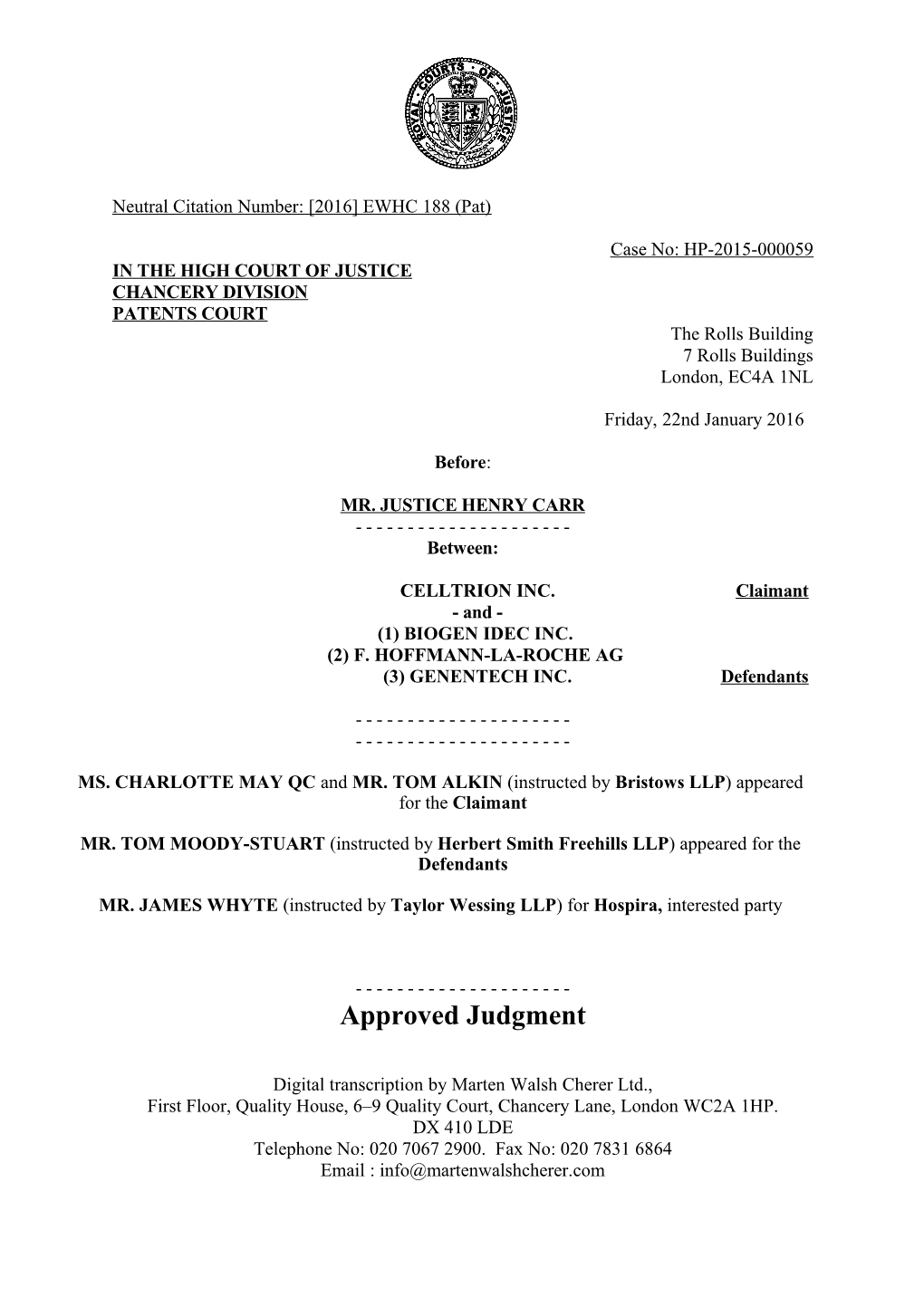 High Court Judgment Template s21