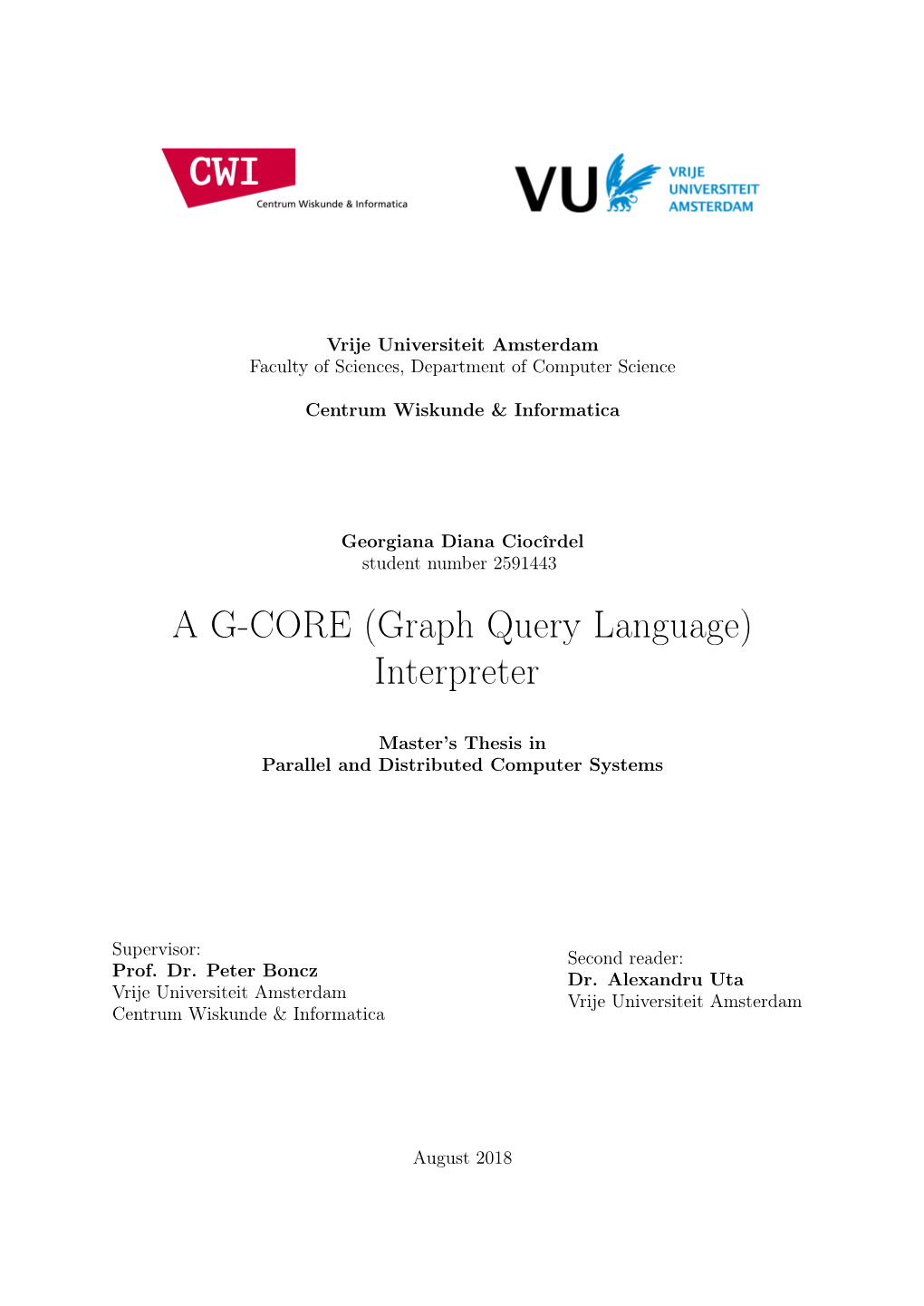 A G-CORE (Graph Query Language) Interpreter