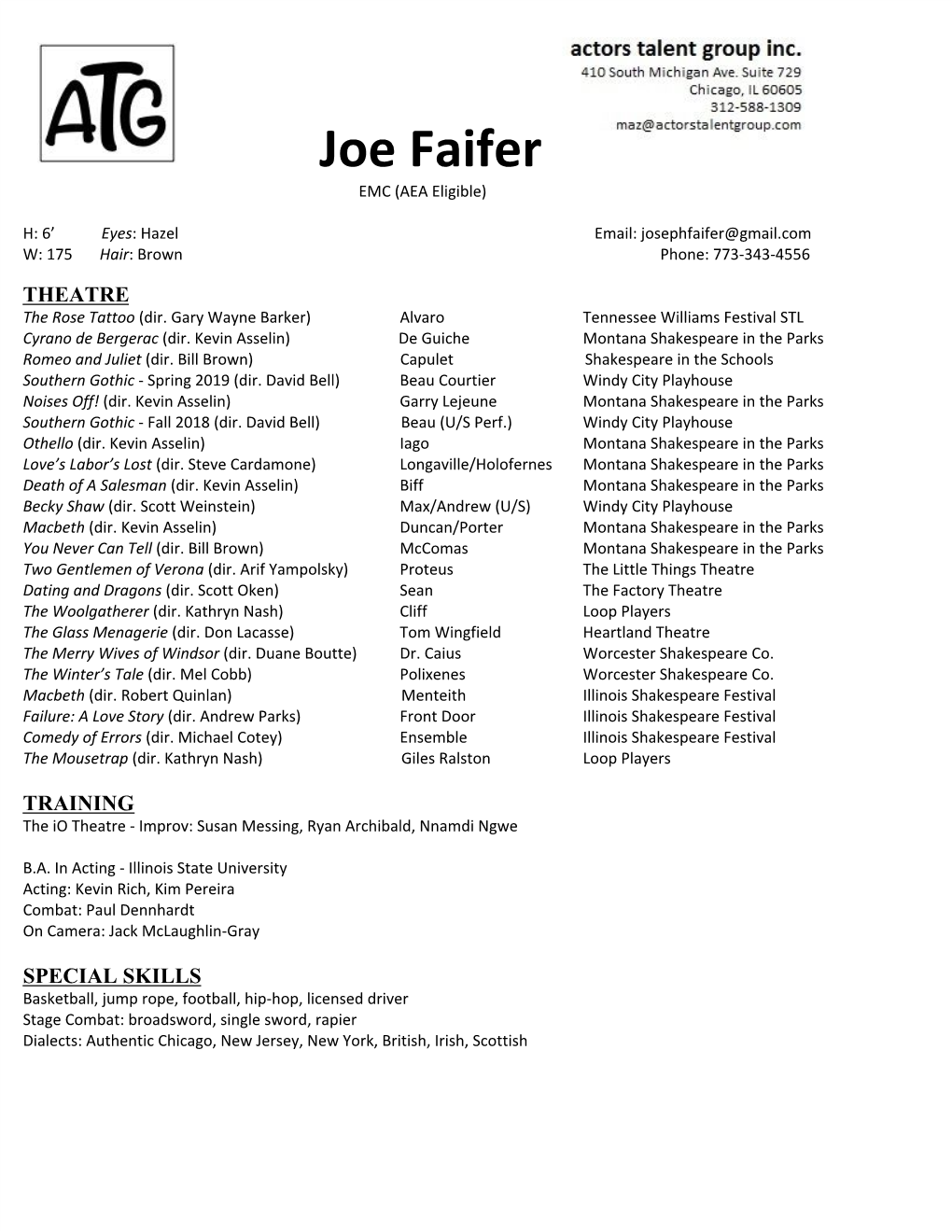 Joe Faifer EMC (AEA Eligible)