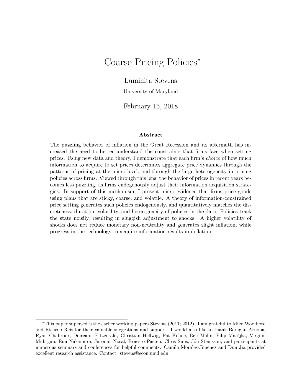 Coarse Pricing Policies∗