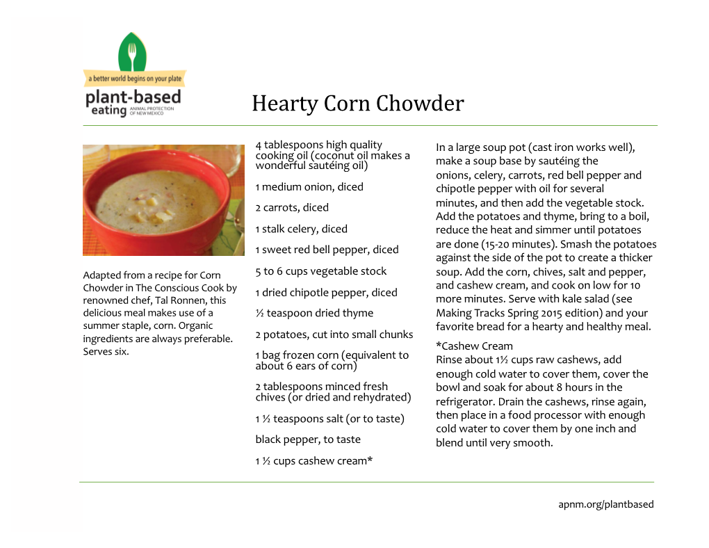 Hearty Corn Chowder Recipe