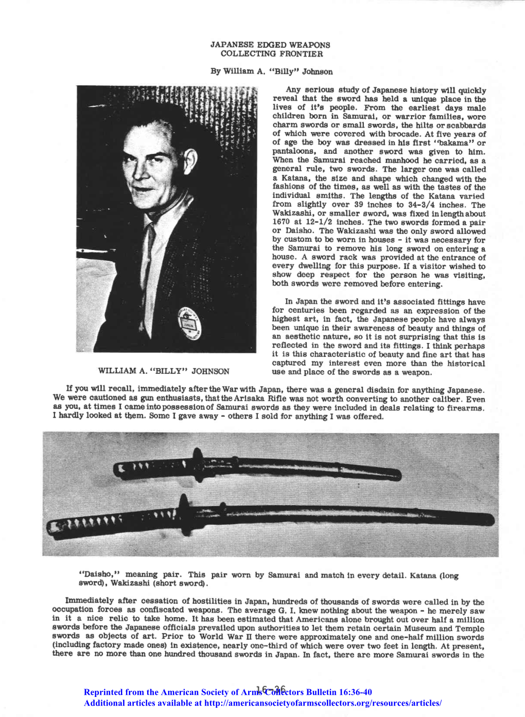 JAPANESE EDGED WEAPONS COLLECTING FRONTIER by William A