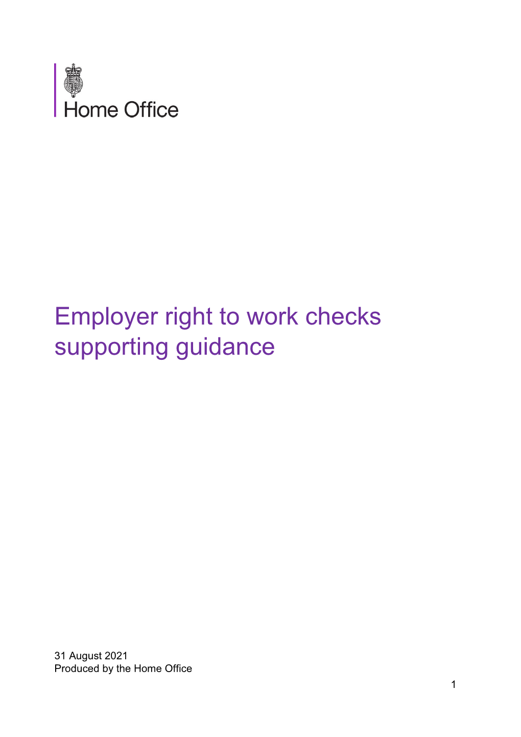 Employer Right to Work Checks Supporting Guidance