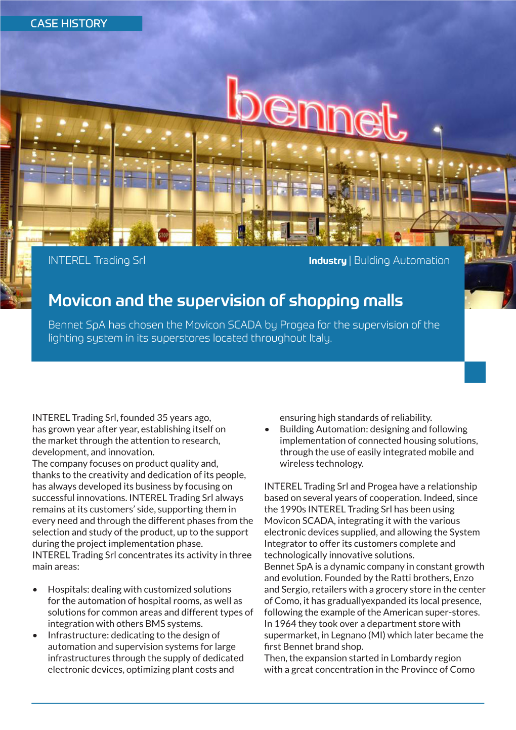 Movicon and the Supervision of Shopping Malls