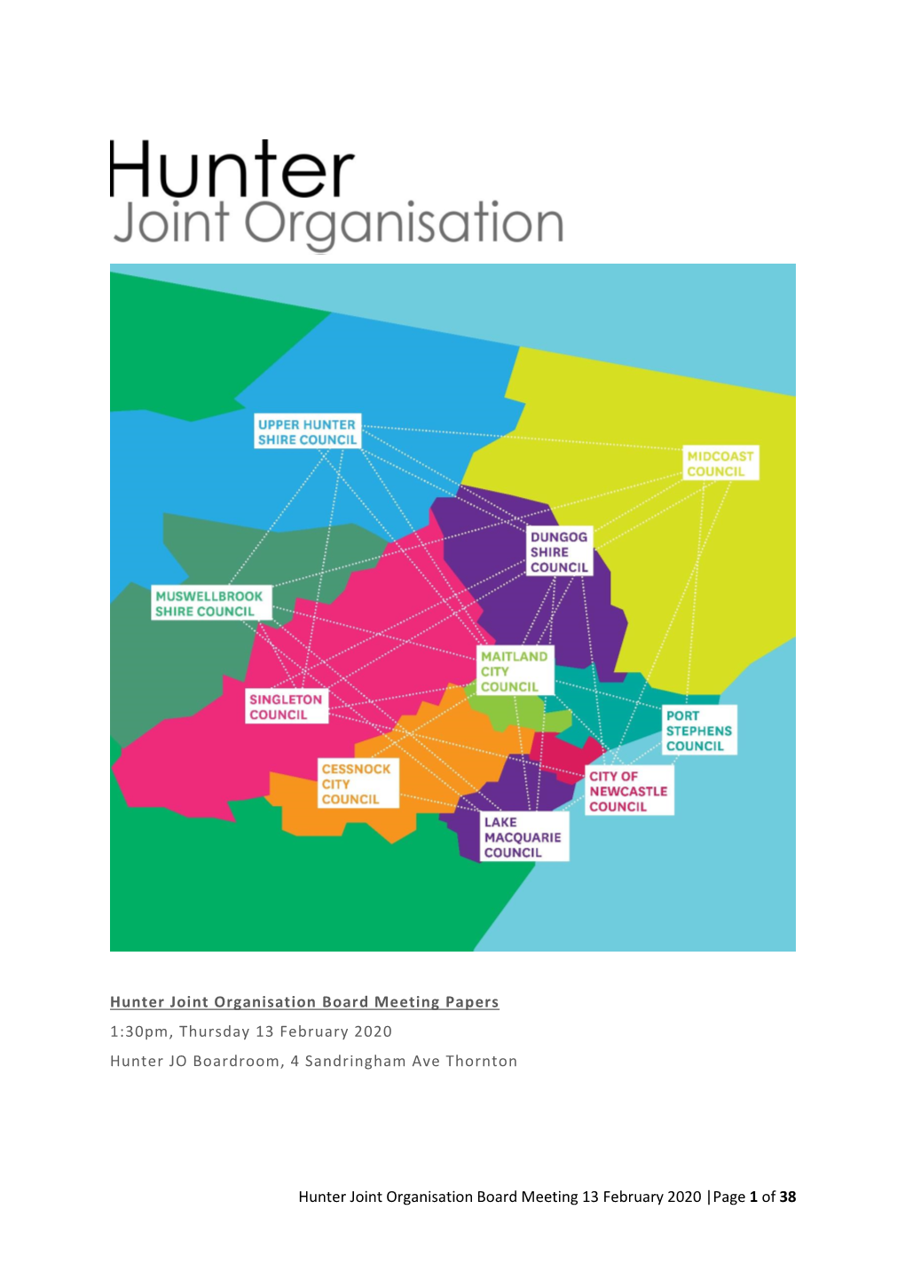 Hunter Joint Organisation Board Meeting 13 February 2020 |Page 1 of 38