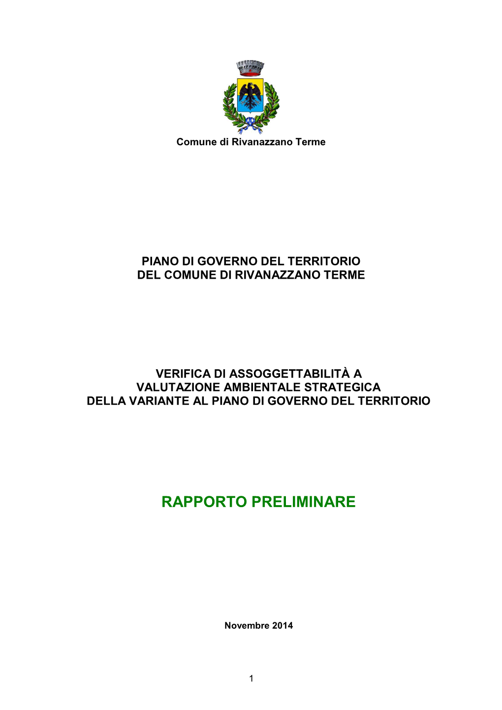 Rapporto Preliminare