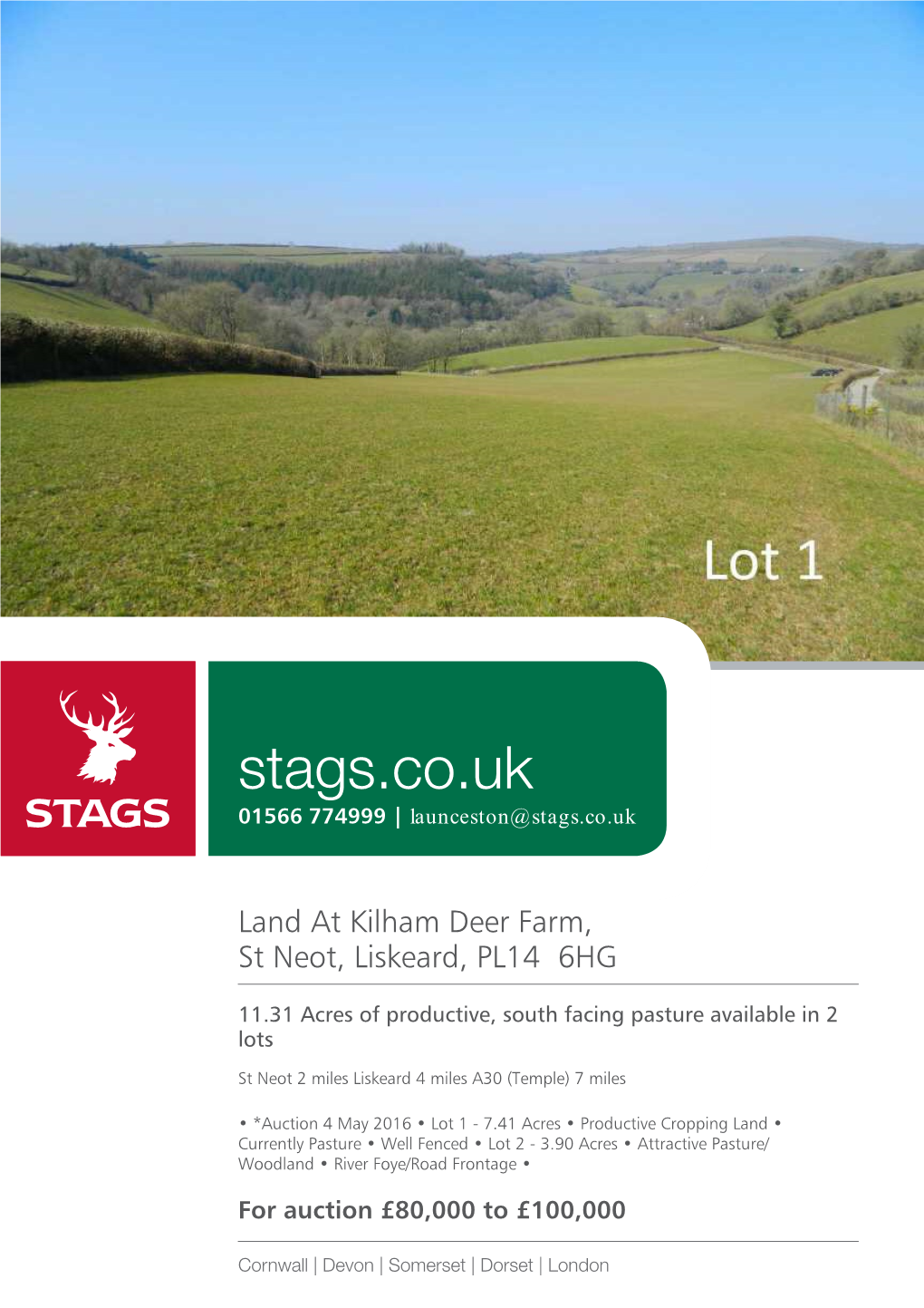 Stags.Co.Uk 01566 774999 | Launceston@Stags.Co.Uk