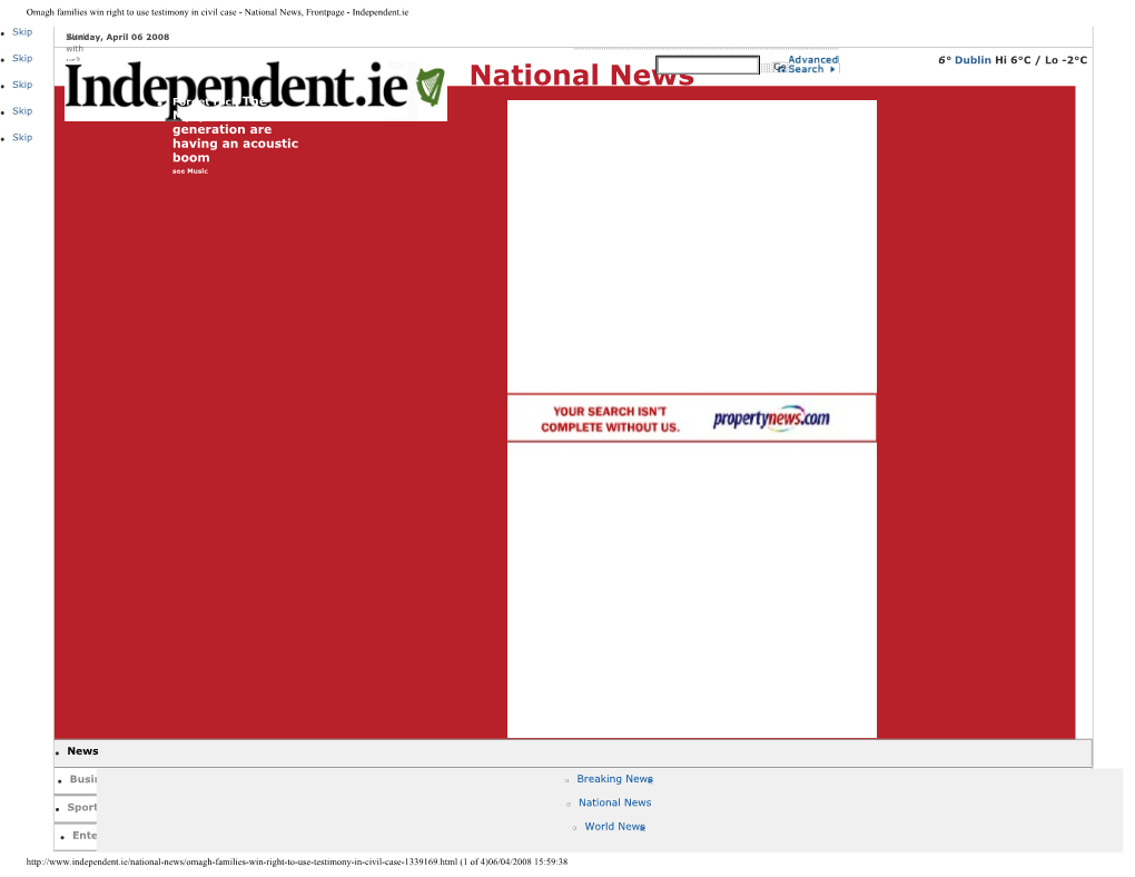 Omagh Families Win Right to Use Testimony in Civil Case - National News, Frontpage - Independent.Ie