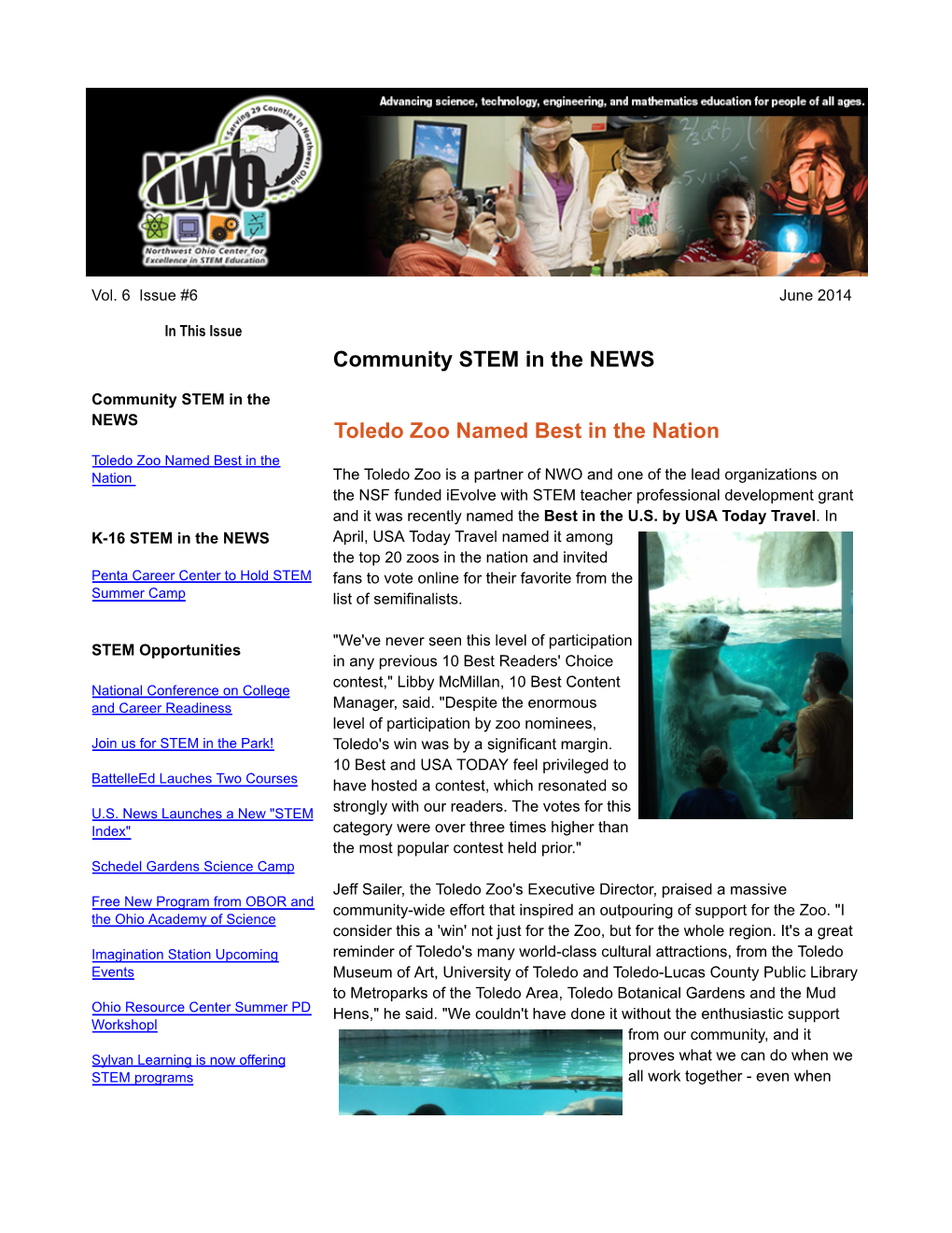 NWO STEM Newsletter June 2014