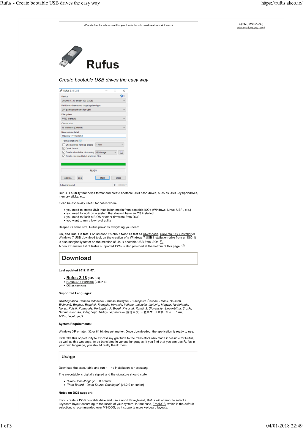 Rufus - Create Bootable USB Drives the Easy Way