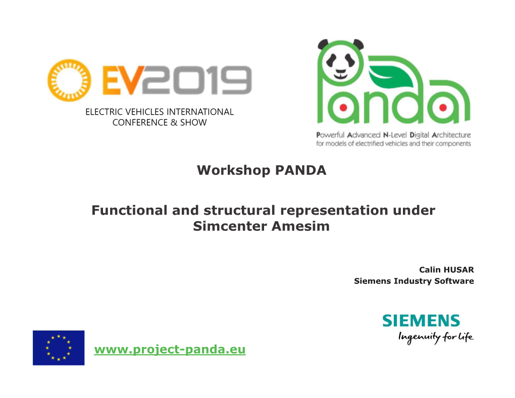 Workshop PANDA Functional and Structural Representation Under