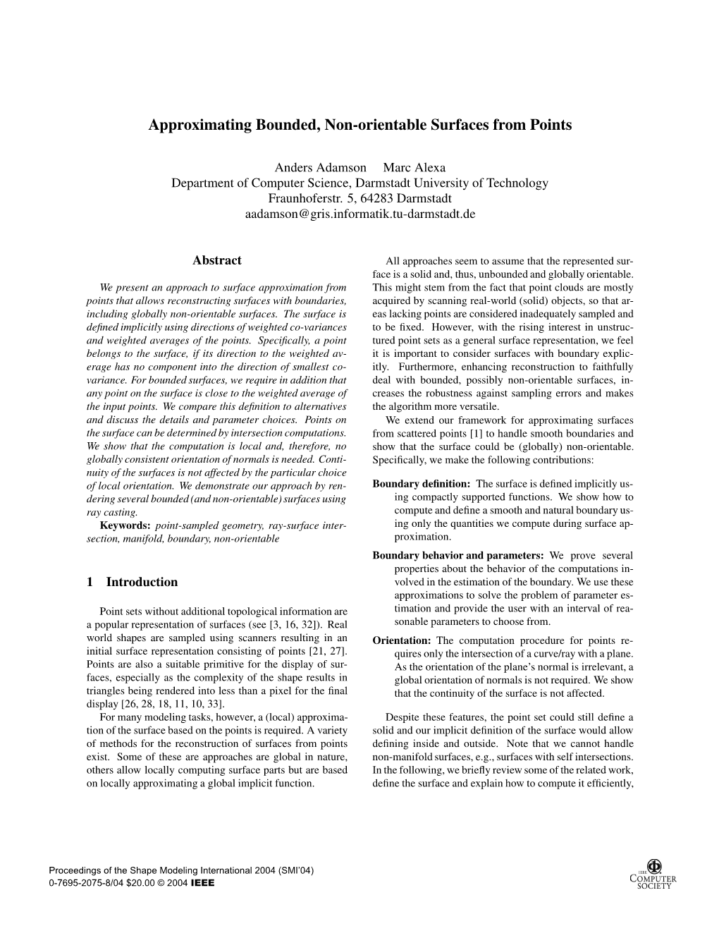 Approximating Bounded, Non-Orientable Surfaces from Points