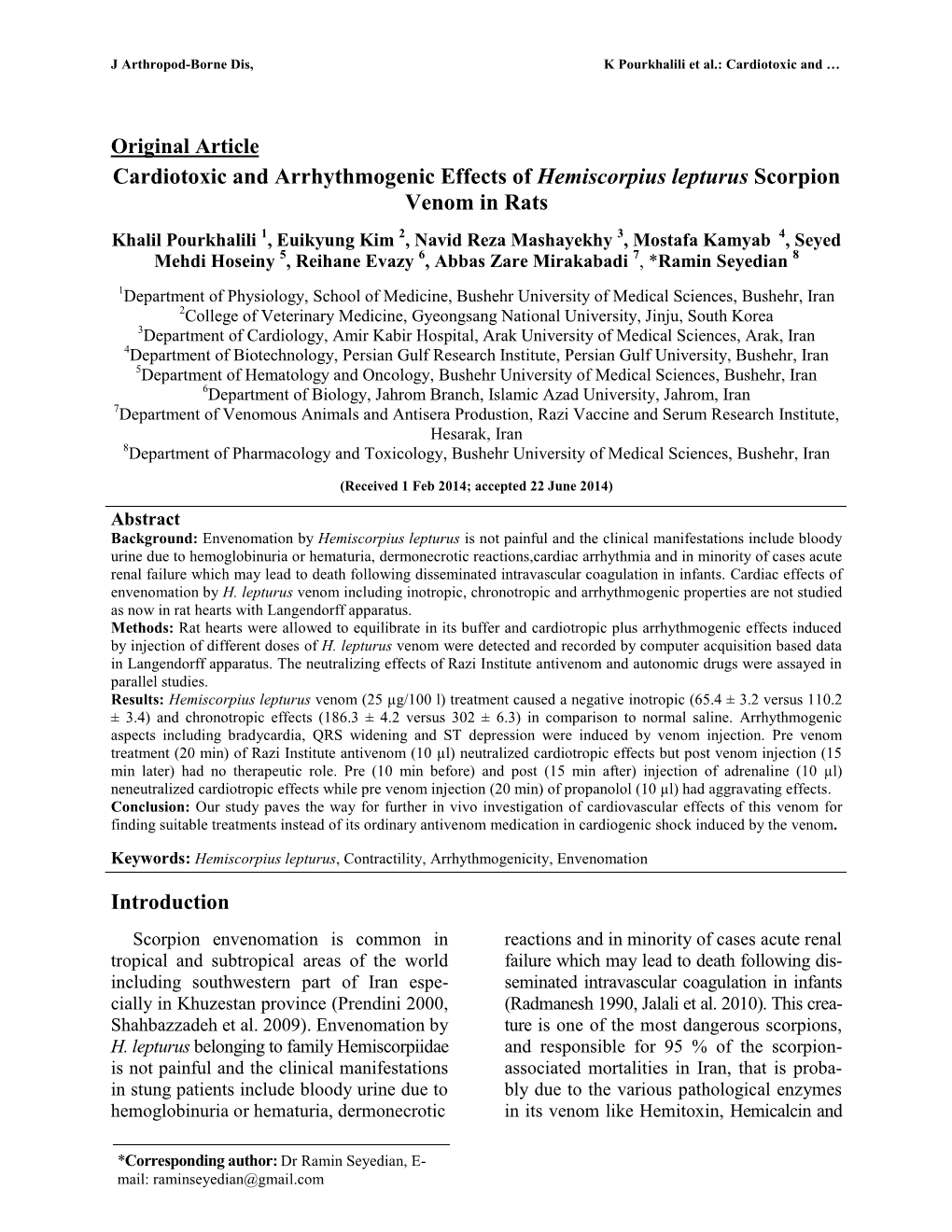 Original Article Cardiotoxic and Arrhythmogenic Effects Of